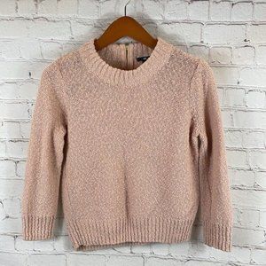 H&M Knit Sweater Top Crewneck Long Sleeve Pink Cotton Small